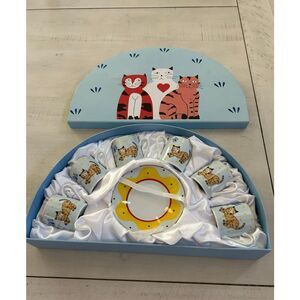 Cat Themed Cup and Saucer Set NWT